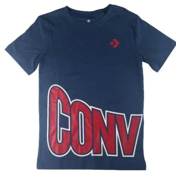 Converse Other - Converse Boys Blue/Red Logo Short Sleeve T-Shirt Size M